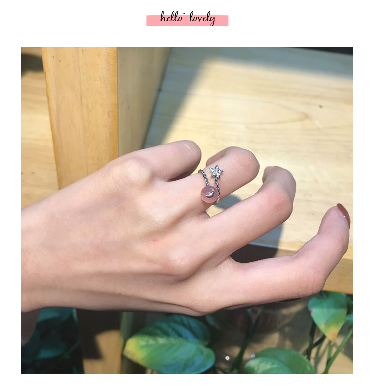 Ngọt bưởi TY thời trang dâu tây ngọt ngào pha lê zircon kim cương nhẫn nhẫn mở trang sức nữ Nhật Bản và Hàn Quốc KE7007 - Nhẫn nhẫn đính hôn