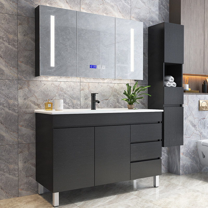 Nordic Floor-Floor Bath Cabinet Mirror Cabinet Dressing Room Bathroom Wash Terrace Washbasin Washbasin Washbasin Cabinet Composition