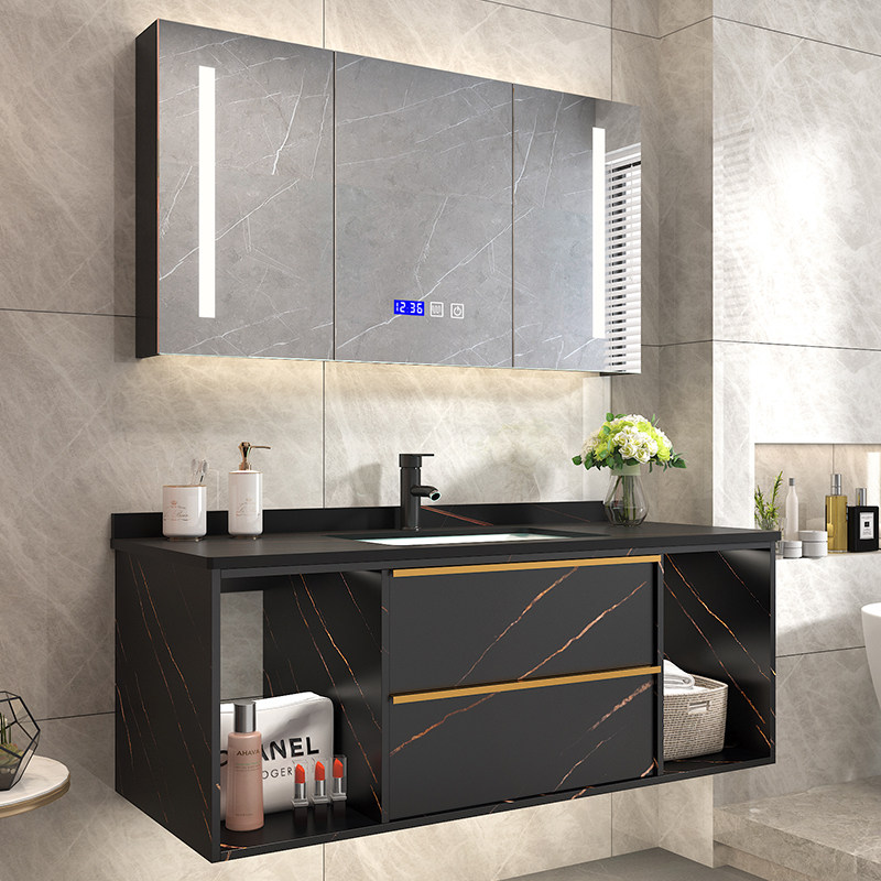 Bathroom modern simple intelligent rock slab bathroom cabinet combination toilet integrated washstand wash basin washbasin cabinet