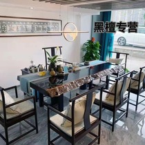 Ebony solid wood large board tea table Okan black walnut tea table furniture new Chinese style log whole piece boss desk
