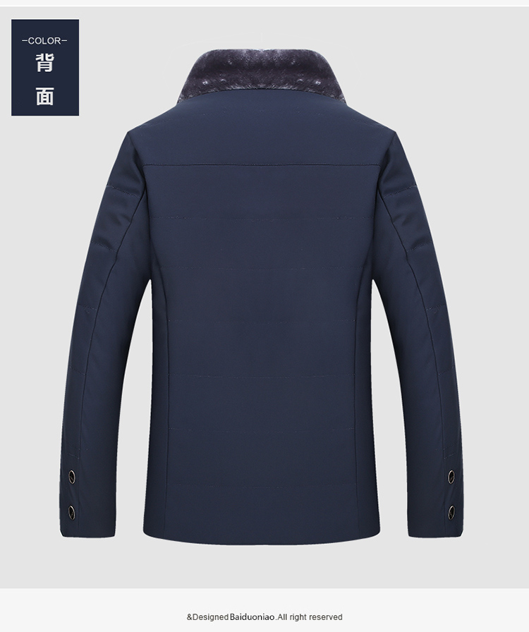 Mùa đông mới trung niên quần áo cotton nam cộng với áo nhung dày phần áo khoác cotton trung niên cotton áo khoác mùa đông áo da lộn nam