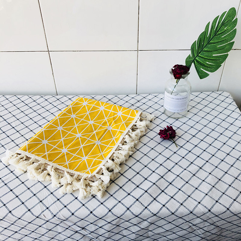 Linen rice cooker cover cloth Pressure cooker dust towel oval 345L rice cooker dust cover ins multi-purpose towel cover cloth