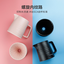 Hand Punching Sharing Pot Drip Coffee Cup Ceramic Filter Cup Suit Funnel Cup v60 Spiral Filter 2-4 People