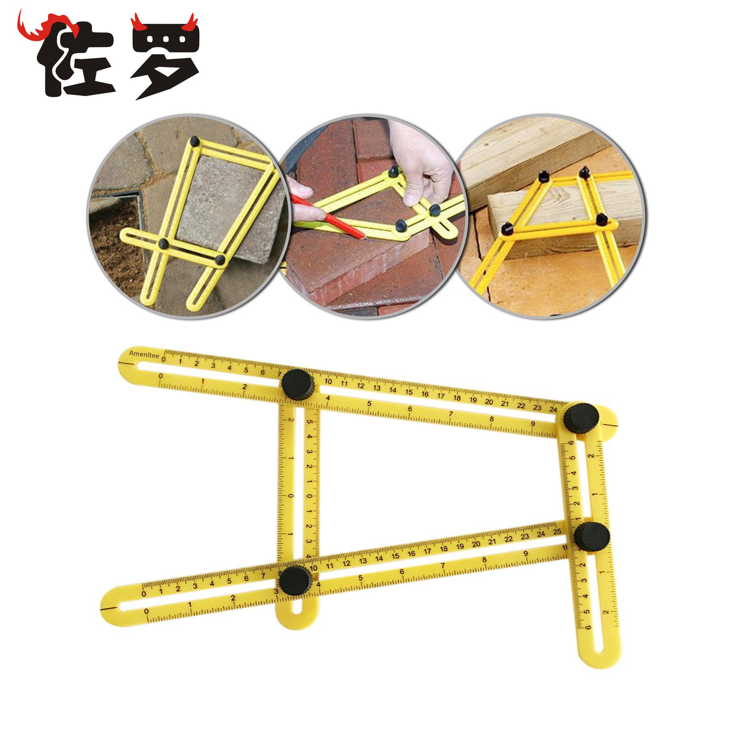 Versatile measuring abs plastic activity Four-folding ruler multi-angle ruler 4-four-square ruler 4-folding ruler folding ruler