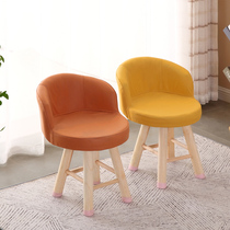 Small stool home low stool children adult fabric stool full solid wood backrest small chair simple technology cloth shoe stool