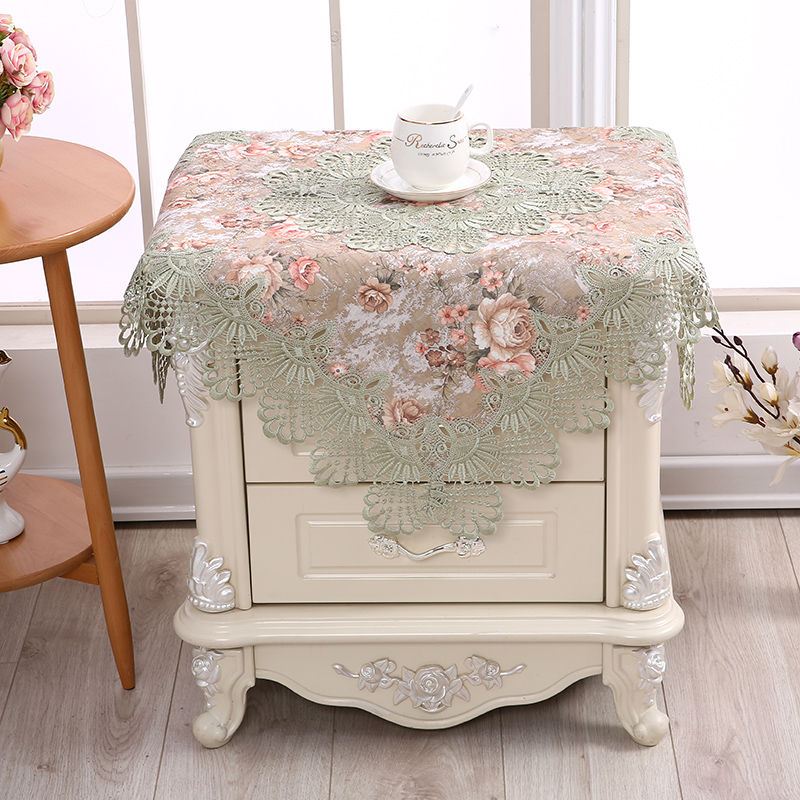 Bed head cabinet cover cloth Decorative Cloth Art Lace Nordic Fields Garden Modern Brief About Bedroom Home Cloth Hood Dust Cloth Cover Towels