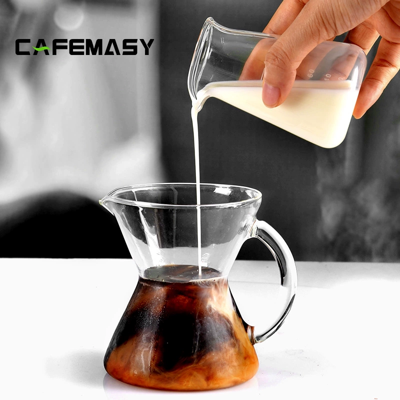 Cốc thủy tinh đo cốc sữa làm bằng tay cốc cà phê thủy tinh treo tai nồi chịu nhiệt độ cao chia sẻ nồi nhà chỉ miệng sản xuất nồi - Cà phê