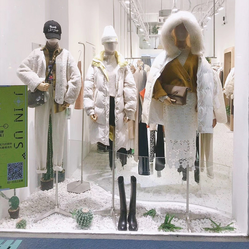 Model female female model clothing store high-end window props Korean version of the human table body half model shelf display stand