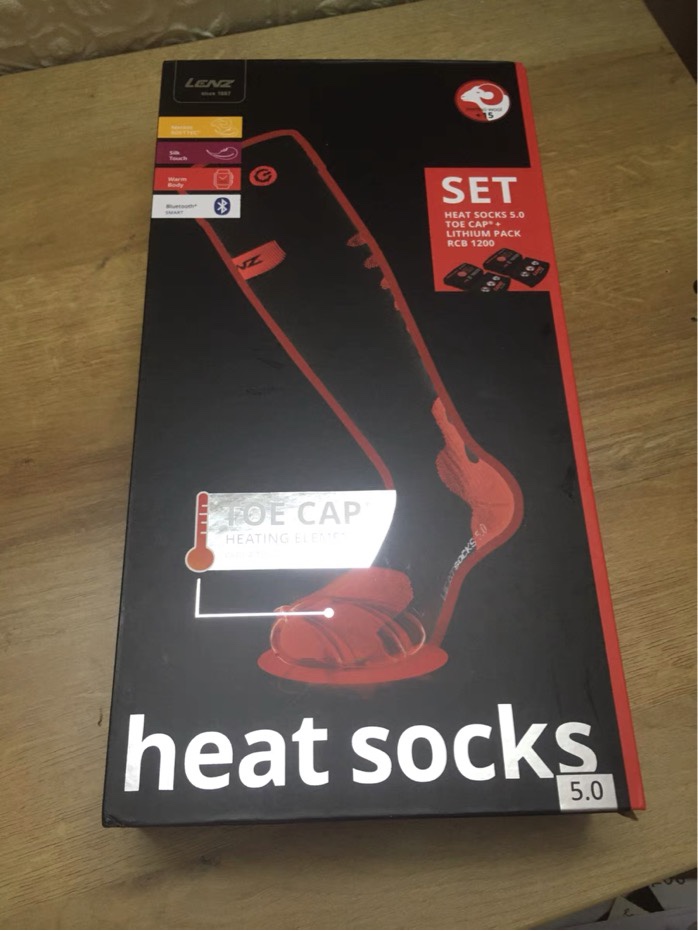 Electric heating ski socks Lenz heat new electric heating ski socks 5 0 wool version with battery