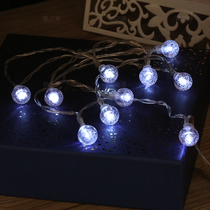 LED crystal lights colored lights flashing lights round balls room romantic arrangement strings of Christmas decorations net red lights