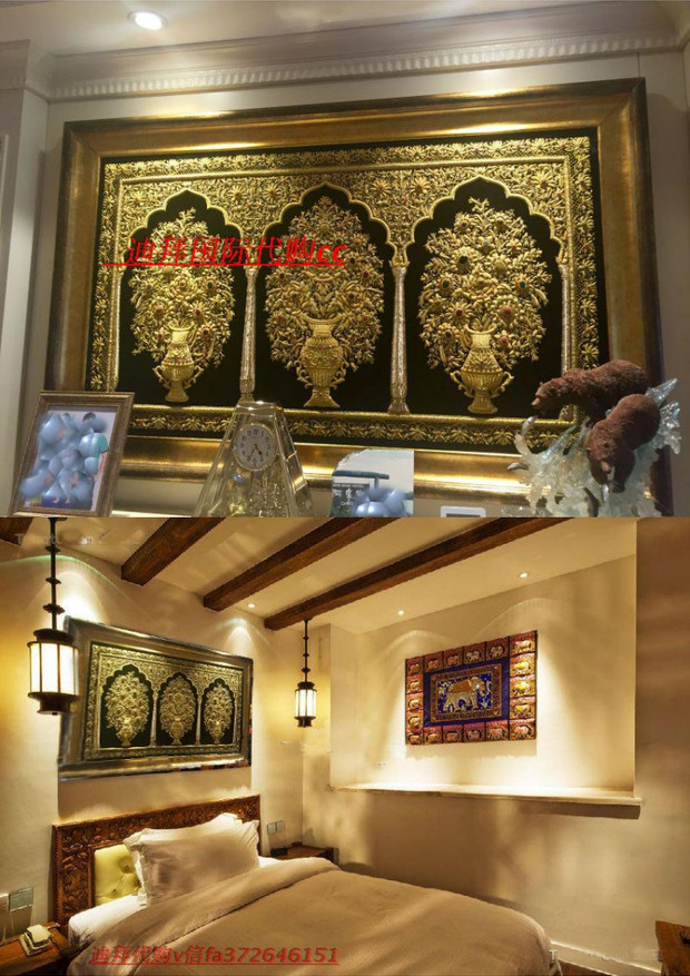 Ả Rập Dubai lụa vàng tấm thảm đá may mắn cornucopia Iran Ấn Độ sơn tường băng thủ công - Tapestry thảm treo tường anime