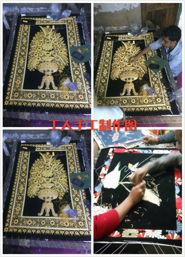Ả Rập Dubai lụa vàng tấm thảm đá may mắn cornucopia Iran Ấn Độ sơn tường băng thủ công - Tapestry thảm treo tường anime