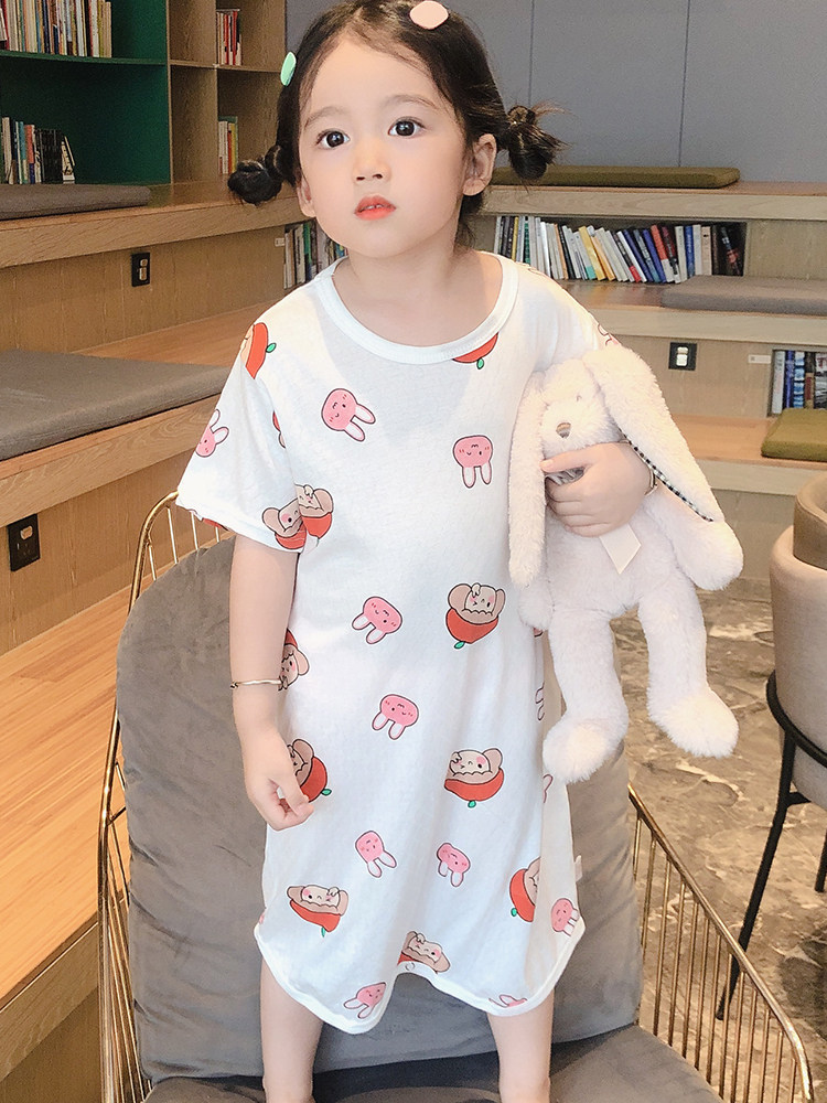 CHILDRENS PAJAMAS SUMMER ONE-PIECE THIN COTTON BABY SHORT SLEEVES SUMMER AIR-CONDITIONED ROOM CLOTHES BOYS AND GIRLS KICK-PROOF SLEEPING BAGS