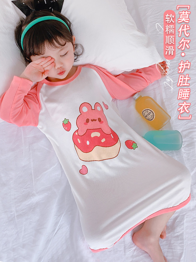 CHILDRENS ONE-PIECE PAJAMAS BOYS SPRING AND AUTUMN DINOSAUR BABIES SUMMER THIN MODAL AIR CONDITIONED SUITS GIRLS ANTI-KICK SLEEPING BAGS