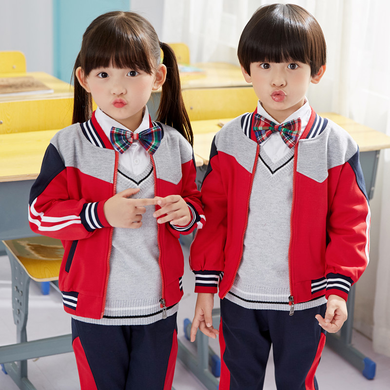 ~ Kindergarten garden uniform spring and autumn three-piece set primary school uniform class uniform suit spring children's sportswear baseball uniform