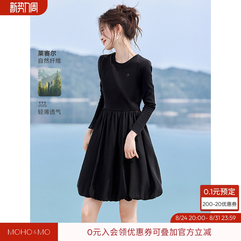 Mohan Yimei Mini Slimming Cotton Bubble Dress 2026 Summer New Style Elegant Patchwork Slim Short Dress Mohan Yimei Mini Slimming Cotton Bubble Dress 2026 Summer New Style Elegant Patchwork Slim Short Dress