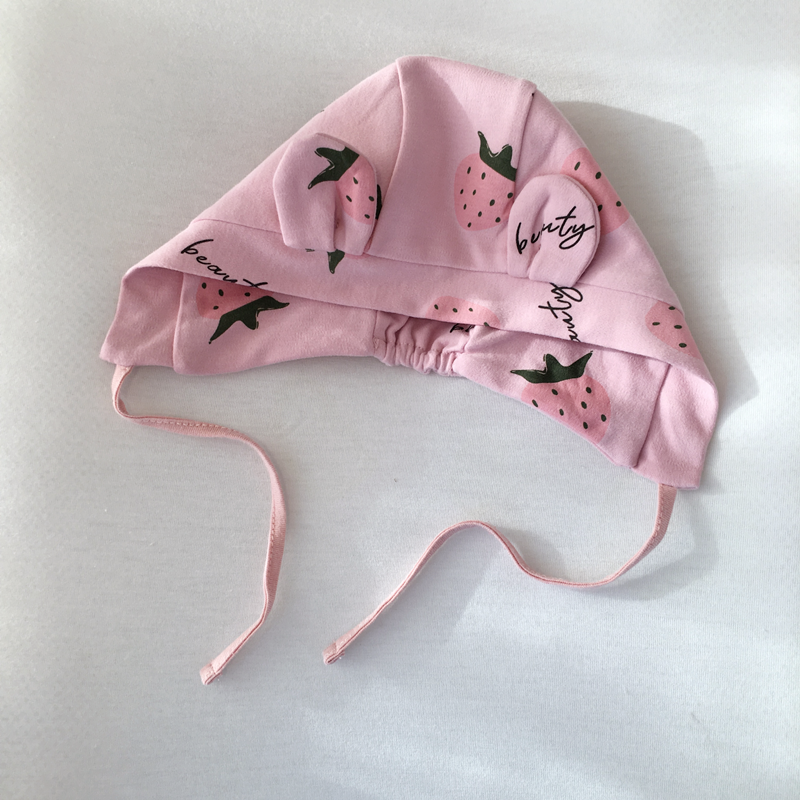 Baby cotton hat spring, autumn and winter hundred days lace windproof hat cartoon baby girl full moon baby hat cute new