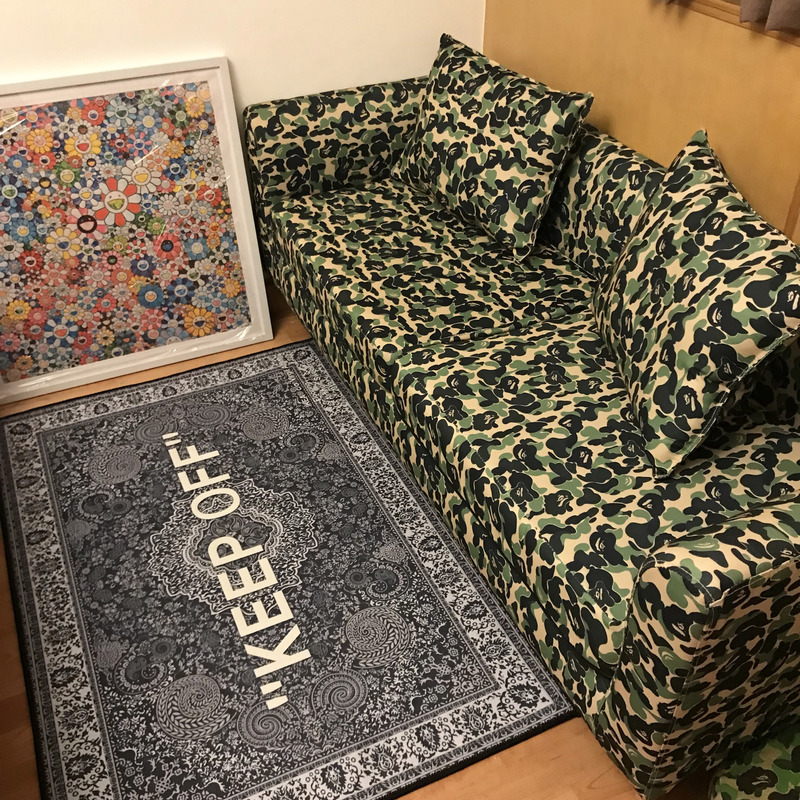 Ape Head Bape Trendy Sofa for Small Home Spaces, Fashionable Camouflage Design for Two, Three, or Single People, Suitable for Living Room or Studio