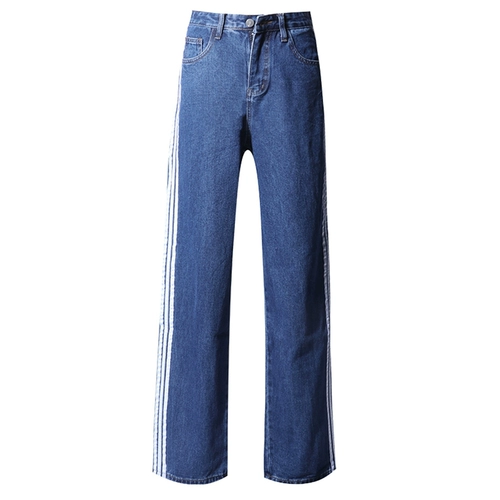 Спортивные осенние джинсы, штаны, леггинсы, свободный крой, высокая талия, по фигуре