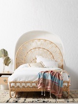Southeast Asia ins rattan bed creative bedroom rattan bed B&B inn double bed Internet celebrity Japanese princess rattan bed