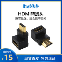 PeakDo HDMI AF to AM 90 degree adapter Male to female elbow Right angle 4K HD Adapter