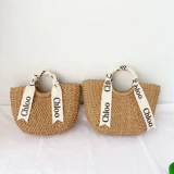 Соломенная сумка, пляжный ремешок для сумки на одно плечо, портативная вместительная и большая барсетка ручной работы, популярно в интернете