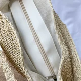 Летняя плетеная соломенная вместительная и большая сумка на одно плечо, пляжный шоппер, жилет, в корейском стиле