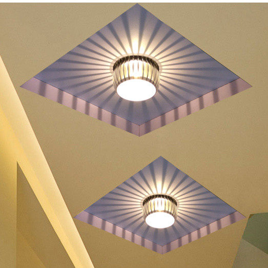 Spotlight led creative aluminum ceiling shape single light foyer porch 3w embedded downlight aisle light corridor light