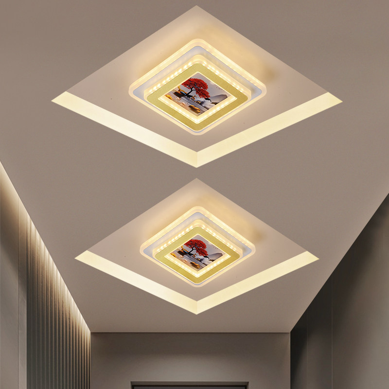 Corridor lighting aisle lighting personality Simple shape of the balcony lighting tricolor drum lighting LED ceiling lamp