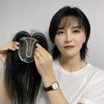 10*12 full hand hook summer breathable straight hair replacement film real hair silk elderly white hair wig