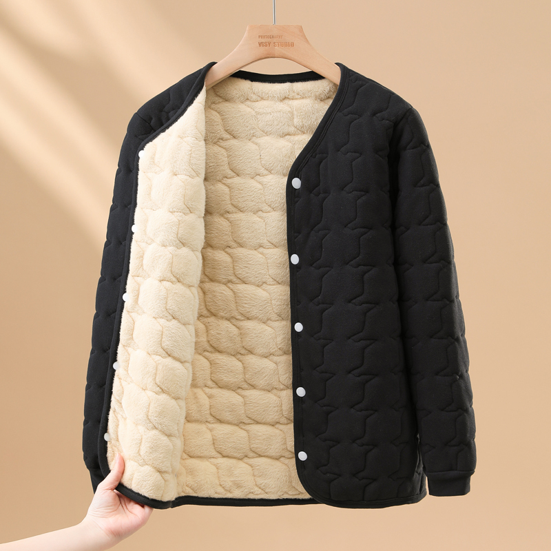 2026 Autumn and Winter New down Cotton Jacket for Women, Inner Liner for School Uniform, Slim Fit Coat with Fleece Lining, Collarless Small Cotton Jacket 2026 Autumn and Winter New down Cotton Jacket for Women, Inner Liner for School Uniform, Slim Fit Coat with Fleece Lining, Collarless Small Cotton Jacket