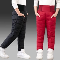 Детские зимние удерживающие тепло штаны с пухом, увеличенная толщина, высокая талия, 8 лет