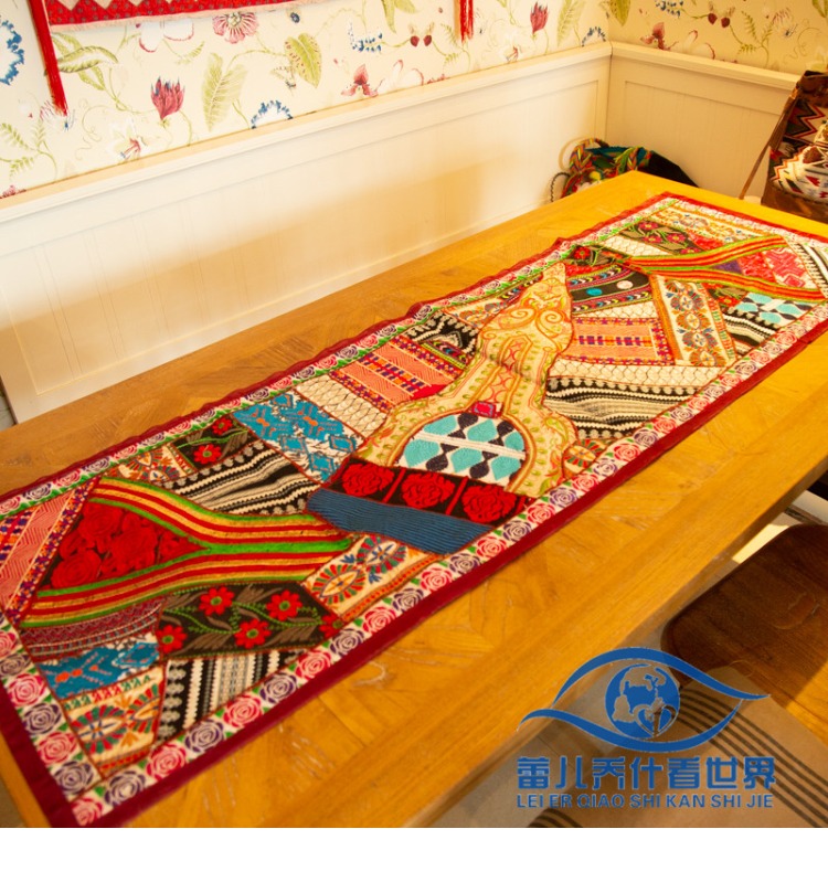Ấn Độ Nepal handmade kỳ lạ dân tộc thêu hoa bàn trà bàn ăn bàn cờ nhỏ tấm thảm trang trí nhà thảm trang trí sofa