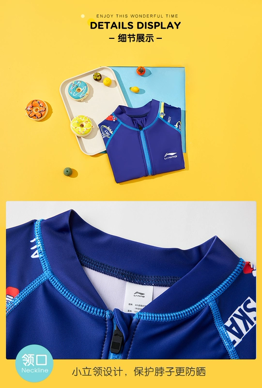 bộ đồ bơi bé trai Bộ đồ bơi một mảnh bé trai Li Ning 2024 bộ quần bơi nhanh khô chuyên nghiệp dành cho trẻ em cỡ vừa và lớn mới 2024 đồ bơi bé gái dài tay dồ bơi trẻ em