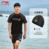 Quần bơi nam Li Ning bộ đồ bơi xẻ tà 2022 phong cách mới quần 5/4 hợp thời trang đi biển khô nhanh cỡ lớn chuyên nghiệp bán đồ bơi nam áo bơi tay dài nam 