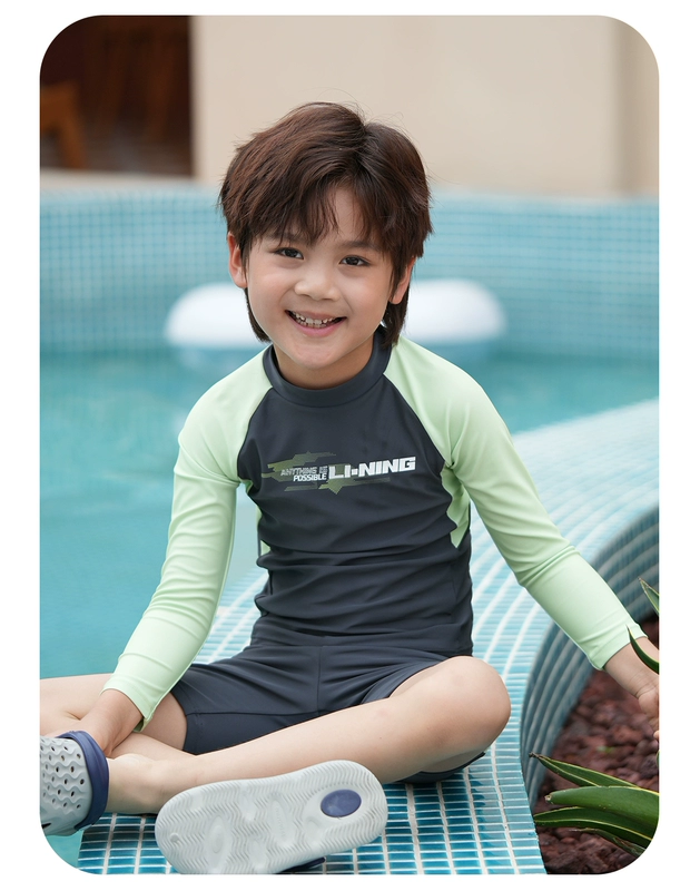 quần bơi trẻ con Đồ bơi trẻ em Li Ning dài tay cho bé trai 2024 bộ đồ bơi chống nắng cho trẻ em và thanh thiếu niên vừa và lớn mới do boi cho tre em đồ bơi bé trai dài tay