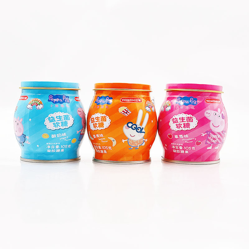 Piggy Perch Children Soft Sugar Probiotic Strawberry Yoghurt Banana Taste Juice Candy Food 105g Jar