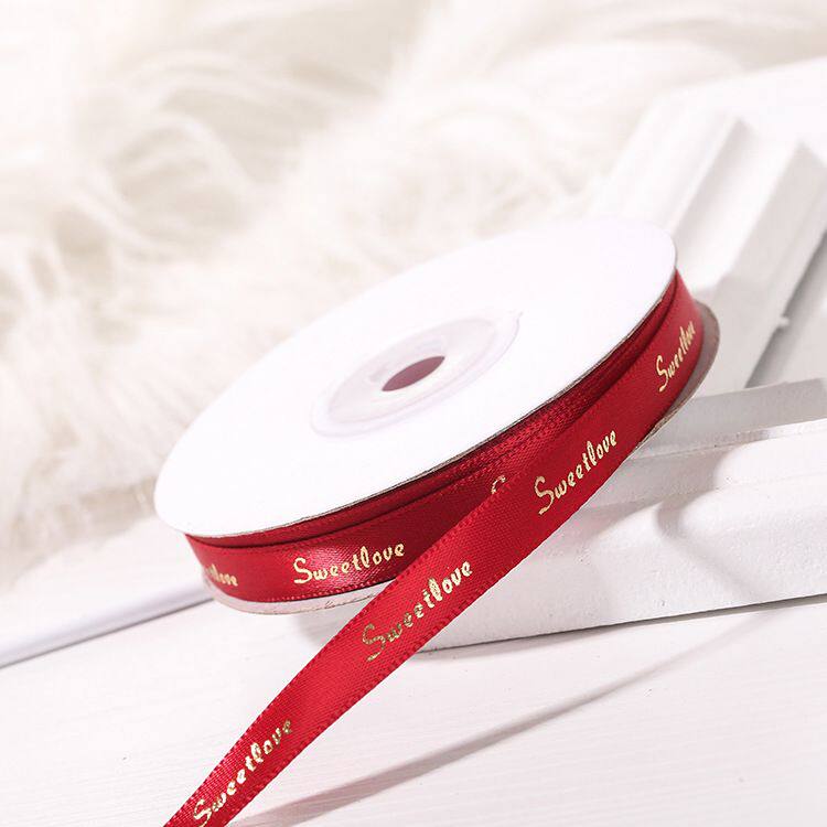 New English letters bronzing flowers packaging ribbon ribbon cake gift Shunfeng flower flower shop packaging ribbon