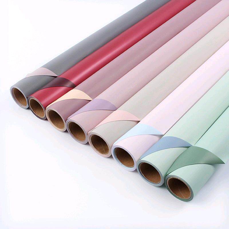 Two-color roll Oya paper flower waterproof paper Korean bouquet wrapping paper Shunfeng flower shop flower material supplies