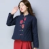 Áo khoác cotton nhỏ ấm áp 2018 mùa thu đông mới áo gió nữ quốc gia áo retro cotton và áo khoác cotton cotton ngắn áo khoác nữ áo phao nữ hàn quốc Bông