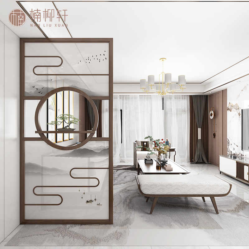 New Chinese Screen Partition Living Room Modern Minimalist into the household Xuan Guanxiang Xiangyun Home entrance door shielded solid wood placing plate-Taobao