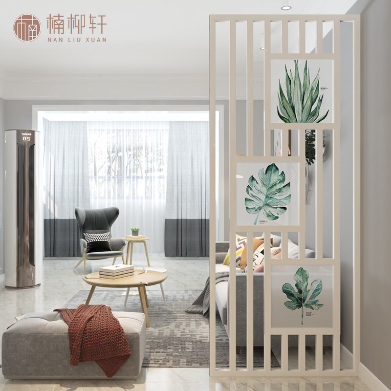 Entrance to the family Xuanguan Screen partition wall fixed Nordic solid wood modern minimalist home small family style living room light and luxurious decoration