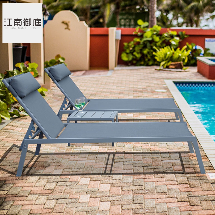Outdoor Deck Bed Outdoor Pool Deck Chair Outdoor Courtyard Garden Hotel Beach Deck Bed Leisure Chair Coffee Table Set