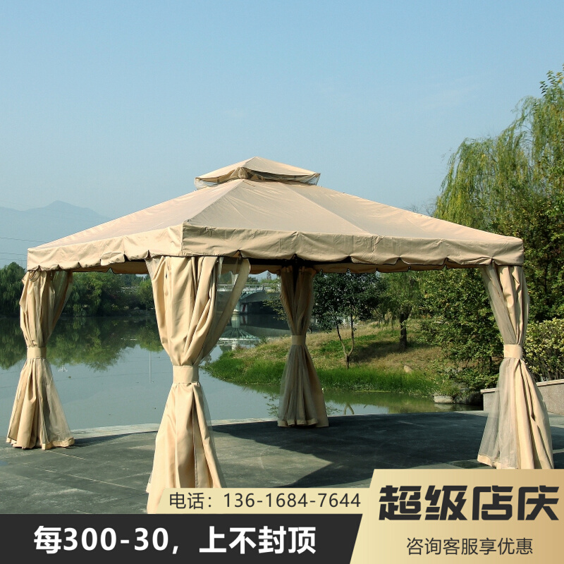 Roman tent outdoor large tent outside the stall advertising sunshade rain shed gazebo top cloth surrounding cloth gauze transparent curtain