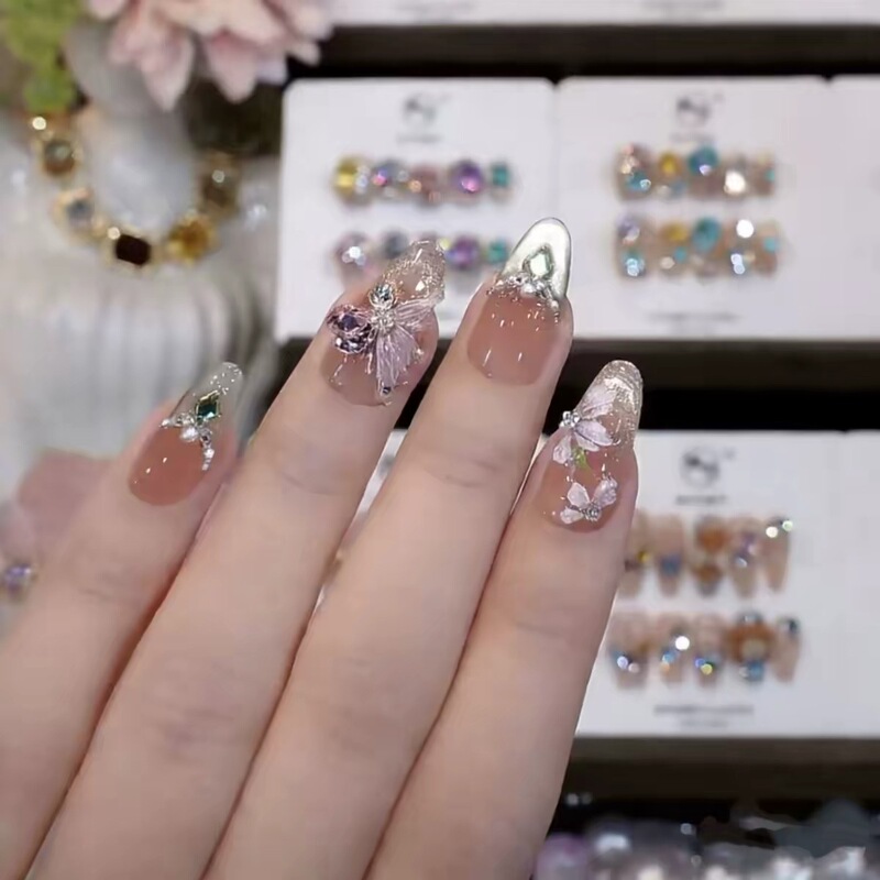 【Spring Butterfly】Purely Handmade Wearable Nails That Enhance Complexion, Exquisite and High-End Feel, Pure Handmade Wearable Nail Pieces, Nail Stickers Wholesale