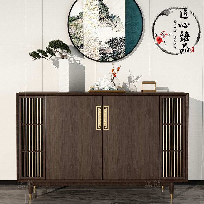 Modern minimalist new Chinese style porch cabinet light luxury decorative cabinet dining cabinet living room compartment cabinet foyer side view table shoe cabinet