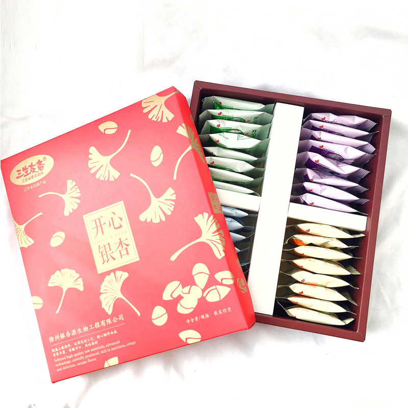 Happy Ginkgo kernel festive gift box 300g white fruit kernel ginkgo fruit nuts leisure snacks Xuzhou specialty