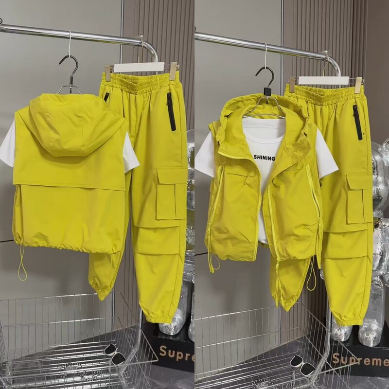Fashionable Casual Workwear Style Vest and Pants Set 2025 Autumn New Versatile Large Zipper Double Pocket Unique Two-Piece Set