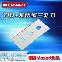 Germany imported three-hole blade Golden coated stainless steel blade film slitting blade textile yarn cutting knife