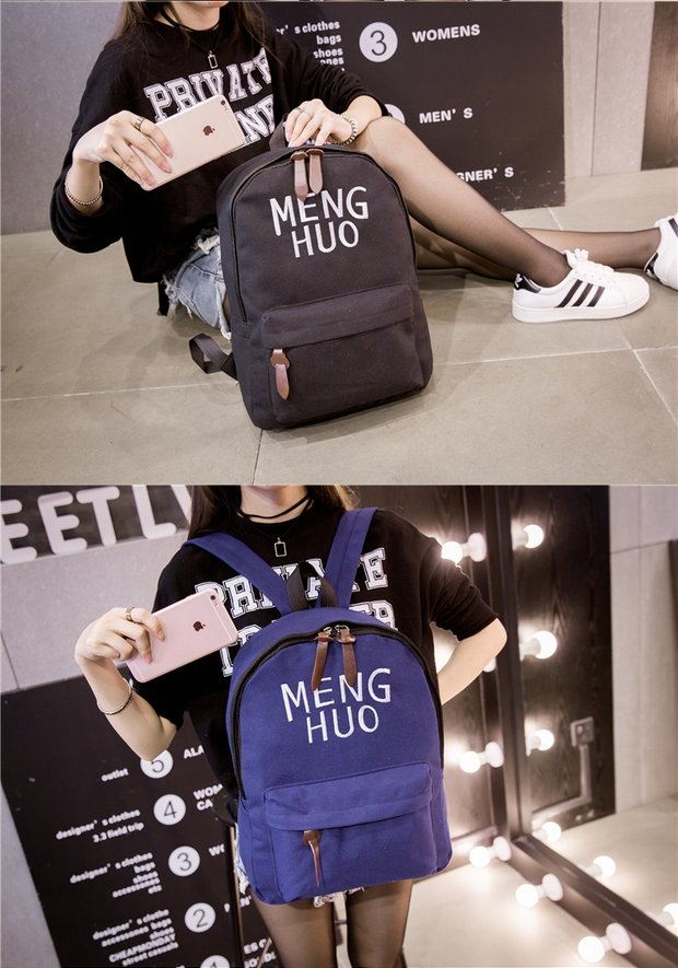 Phiên bản Hàn Quốc của túi đeo vai thời trang đơn giản và linh hoạt, túi vải nữ sinh trung học túi phong cách Harajuku túi du lịch ba lô balo đi học nữ cấp 3